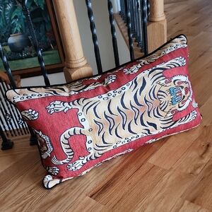 Red and Tan Tiger Decorative Pillow